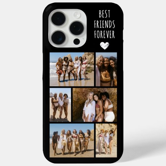 ベストフレンド6枚写真 ブラック Case-Mate iPhoneケース (裏面)