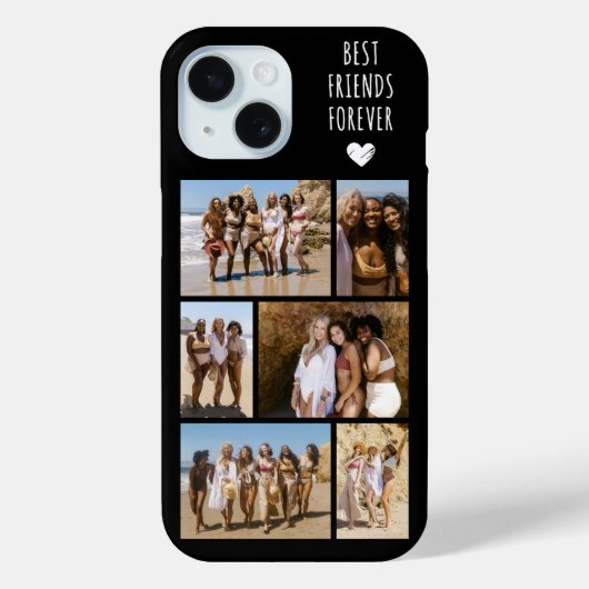 ベストフレンド6枚写真 ブラック Case-Mate iPhoneケース (裏面)