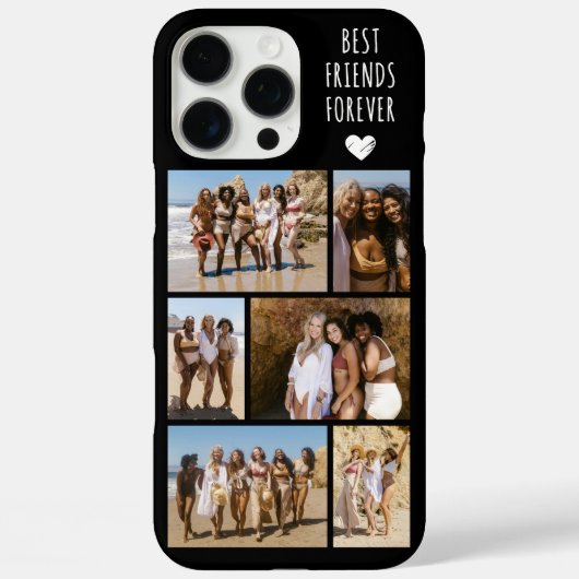 ベストフレンド6枚写真 ブラック Case-Mate iPhoneケース (裏面)