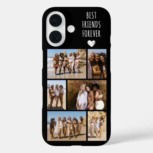 ベストフレンド6枚写真 ブラック Case-Mate iPhoneケース (裏面)