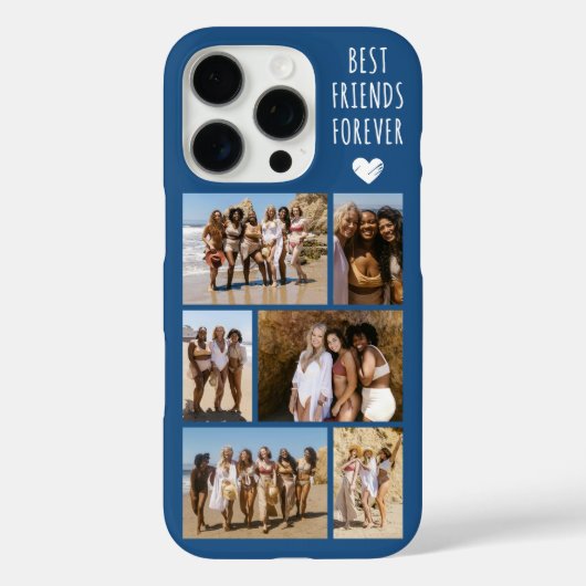 ベストフレンド6枚写真 ブルー Case-Mate iPhoneケース (裏面)