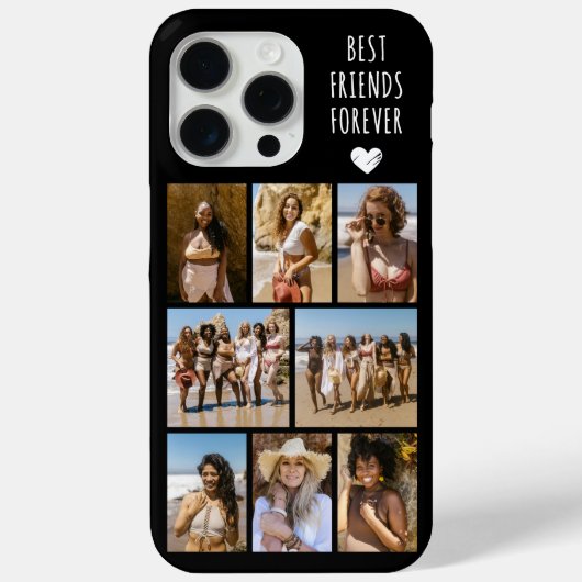 ベストフレンド8枚写真 ブラック Case-Mate iPhoneケース (裏面)