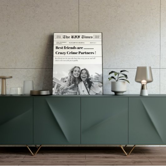ベストフレンド・タイムズの新聞を擬人化ユニーク ポスター