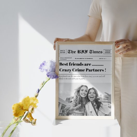 ベストフレンド・タイムズの新聞を擬人化ユニーク ポスター