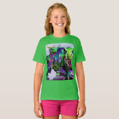 ベストフレンド - ドラゴンと恐竜の散歩 Tシャツ (正面フル)