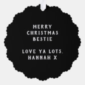 ベストフレンド ベスティー メリークリスマス フォト 記念品 オーナメントカード (裏面)