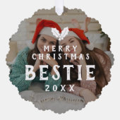 ベストフレンド ベスティー メリークリスマス フォト 記念品 オーナメントカード (正面)