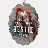 ベストフレンド ベスティー メリークリスマス フォト 記念品 オーナメントカード (左)