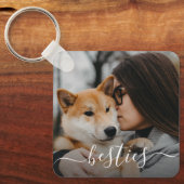 ベストフレンド ママと犬の写真 キーホルダー (正面)