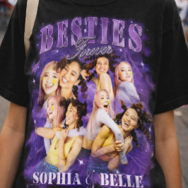 ベストフレンド レトロ Y2K ブートレグ パープル BFF ラップTシャツ Tシャツ