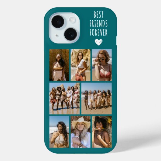 ベストフレンド 8枚フォト ティール Case-Mate iPhoneケース (裏面)