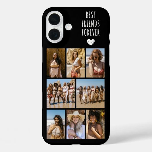 ベストフレンド 8枚 写真 ブラック Case-Mate iPhoneケース (裏面)