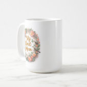 ベストママの花輪と鳥 コーヒーマグカップ (正面左)