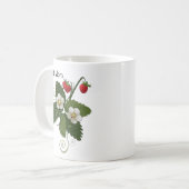 ベストママ いちご 花 植物デザイン コーヒーマグカップ (正面左)