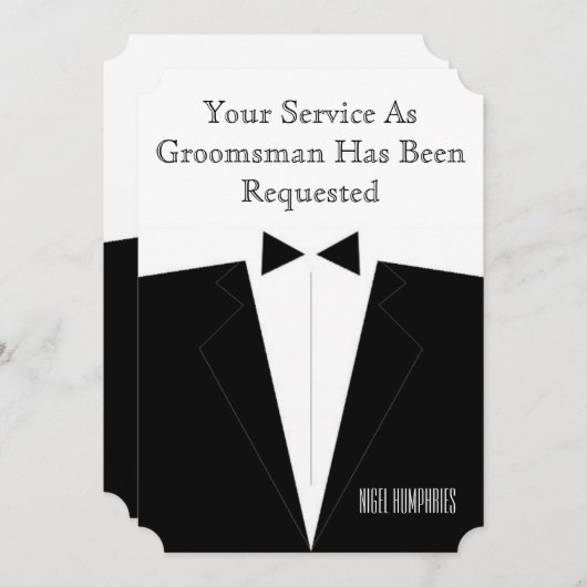 ベストマンまたはブライズメンの招待状 招待状 (正面/裏面)