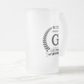 ベストマンイニシャル フロストグラスビールジョッキ (正面右)