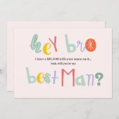 ベストマン依頼カード(背景色を選べます) 招待状 (正面/裏面)