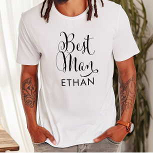 ベストマン カリグラフィー ウェディング ネーム Tシャツ