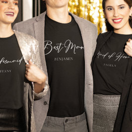 ベストマン パーソナライズされたおしゃれなモダンな独身最後の夜 Tシャツ