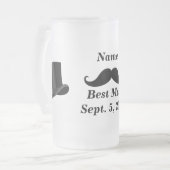 ベストマン ヒゲとトップハット 霜入りガラスマグ フロストグラスビールジョッキ (正面左)