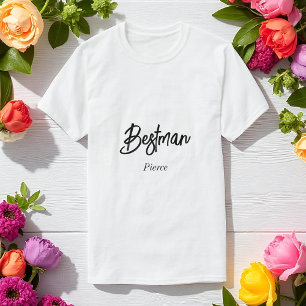 ベストマン ブラック ホワイト ウェディング グルームズメン Tシャツ