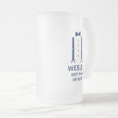 ベストマン ブルーボウタイ フロストグラスビールジョッキ (正面右)