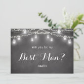 ベストマン メイソンジャー ストリング ライト 招待状 (スタンド正面)