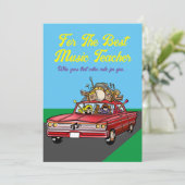 ベストミュージックティーチャー、フラットグリーティングカード カード (スタンド正面)