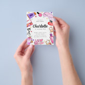 ベストメイクアップガールズパジャマスランバースパ誕生日 チラシ (手)