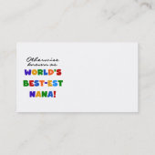 ベスト米国東部標準時刻ナナのTシャツとしてさもなければ知られていて 名刺 (裏面)