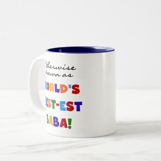 ベスト米国東部標準時刻ババのTシャツおよびギフトとしてさもなければ知られていて ツートーンマグカップ (正面左)