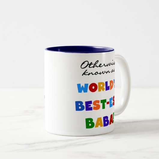 ベスト米国東部標準時刻ババのTシャツおよびギフトとしてさもなければ知られていて ツートーンマグカップ (正面右)