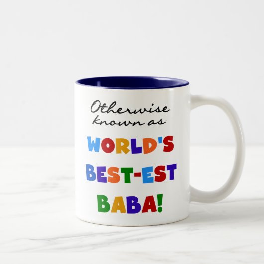 ベスト米国東部標準時刻ババのTシャツおよびギフトとしてさもなければ知られていて ツートーンマグカップ (右)