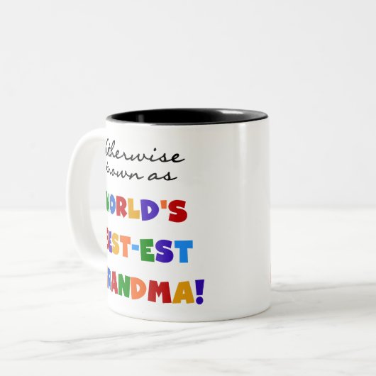 ベスト米国東部標準時刻祖母のギフトとしてさもなければ知られていて ツートーンマグカップ (正面左)