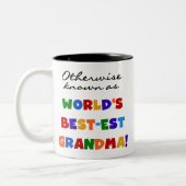 ベスト米国東部標準時刻祖母のギフトとしてさもなければ知られていて ツートーンマグカップ (左)