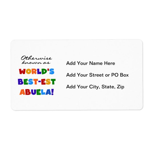 ベスト米国東部標準時刻Abuelaのギフトとしてさもなければ知られていて ラベル (正面)