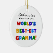 ベスト米国東部標準時刻GrammaのTシャツとしてさもなければ知られていて セラミックオーナメント (右)