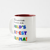 ベスト米国東部標準時刻GrammaのTシャツとしてさもなければ知られていて ツートーンマグカップ (正面左)