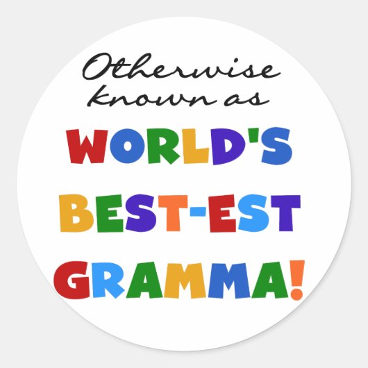 ベスト米国東部標準時刻GrammaのTシャツとしてさもなければ知られていて ラウンドシール (正面)