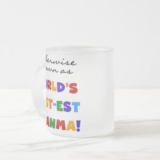 ベスト米国東部標準時刻Granmaのギフトとしてさもなければ知られていて フロストグラスマグカップ (正面左)