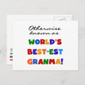 ベスト米国東部標準時刻Granmaのギフトとしてさもなければ知られていて ポストカード (正面/裏面)