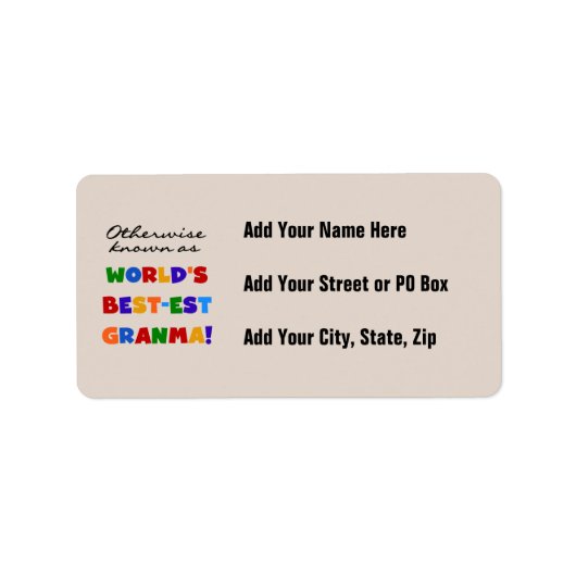 ベスト米国東部標準時刻Granmaのギフトとしてさもなければ知られていて ラベル (正面)