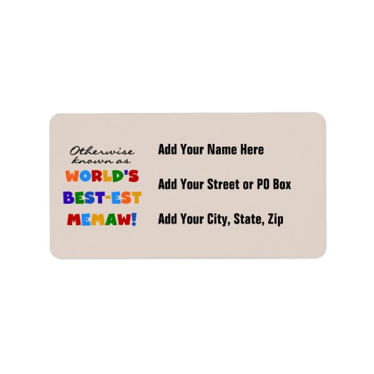 ベスト米国東部標準時刻MemawのTシャツとしてさもなければ知られていて ラベル (正面)