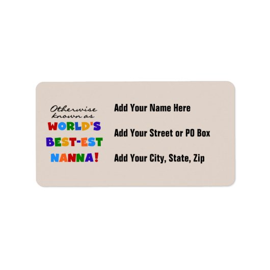 ベスト米国東部標準時刻Nannaのギフトとしてさもなければ知られていて ラベル (正面)