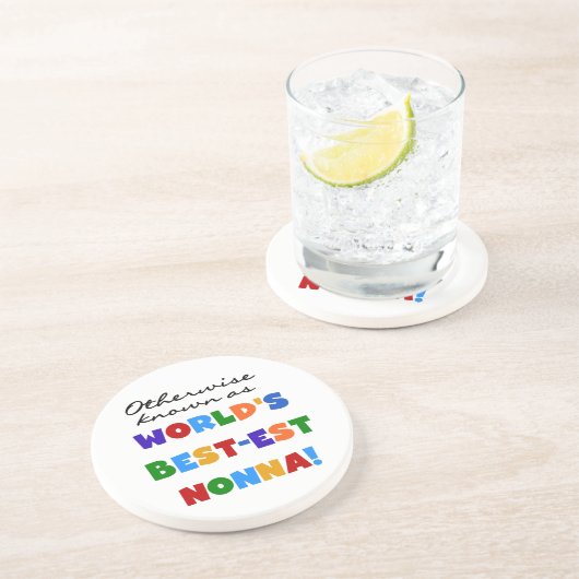 ベスト米国東部標準時刻NonnaのTシャツのギフトとしてさもなければ知られていて コースター (側面)