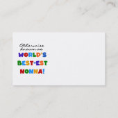 ベスト米国東部標準時刻NonnaのTシャツのギフトとしてさもなければ知られていて 名刺 (裏面)