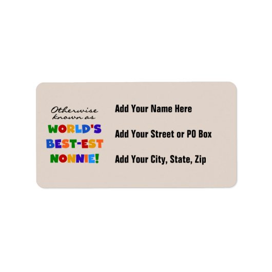 ベスト米国東部標準時刻Nonnieのギフトとしてさもなければ知られていて ラベル (正面)