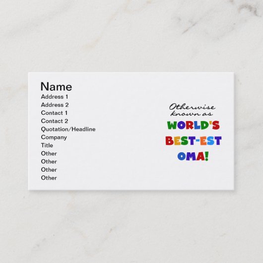 ベスト米国東部標準時刻OmaのTシャツおよびギフトとしてさもなければ知られていて 名刺 (正面)