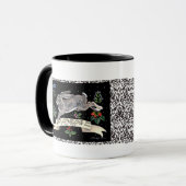 ベスト願いのウサギのマグ、花が付いている連続したノウサギ マグカップ (正面左)