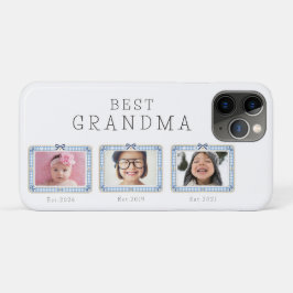 ベスト・グランマ創立カスタム日付3枚フォト・キュート・プレッピー iPhone 11 PROケース